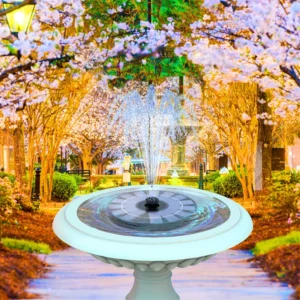1.5w/2.5w/3.5w Solar Bird Bath Fountain Pump,with 6 Nozzles Solar Powered Water Fountain for Garden Pool, Aquarium and Outdoor