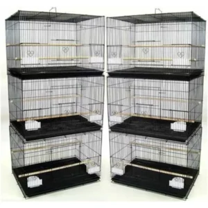 Lot of 6 Breeding Bird Carrier Cage for Parakeet Canary Finch Loverbird (Black)