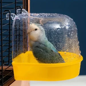 1 transparent acrylic bird bathtub, easy to hang parrot bathroom suitable for indoor shower accessories for cages and pet birds