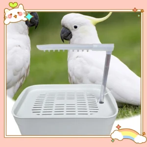Electric Birds Bathtub Shower Reusable for Budgerigar Water Bowl African Grey Bird Bath Box Cage Parrot Bathing Tub Container