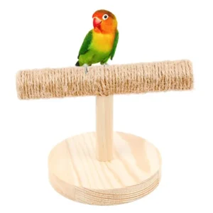 Parrot Wooden Tabletop Perch Toy Bird Stand Training Exercise Sisal Claw Feet Grinding Stick Bite Chew Toy Bird Supplies