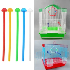 5PCS Bird Cage Perch Stand Holder Plastic Bird Finch Canary Budgie Cage Platform 17cm Plastic Bird Perch Random Color