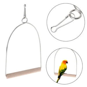 Natural Wooden Stand Holder Pendant Birds Perch Parrots Hanging Swing Cage Toys for aquarium
