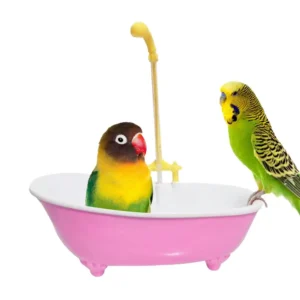 Parrot Automatic Bathtub Birdbath Plastic Cute Parakeet Lovebird Feeder Bowl Bird Bath Tub Shower Bird Accessories