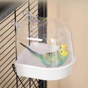 1 transparent acrylic bird bathtub, easy to hang parrot bathroom suitable for indoor shower accessories for cages and pet birds