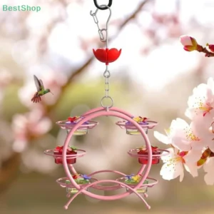 Hanging Hummingbird Feeder Attract Birds Outdoor Humming Bird Feeder With Plastic Bowl For Outside Garden Backyard Patio Deck