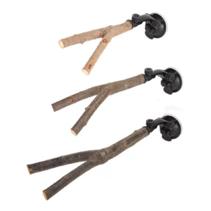 Wooden Perch Bird Branch Perch Stand Interactive Easy Installation Safe Adjustable for Parakeets for Small Medium Bird