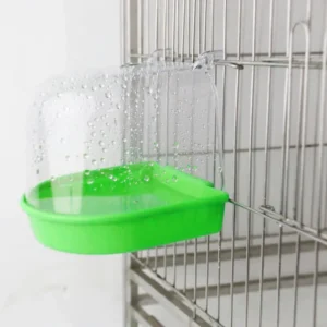 Easy to Clean Bird Tub Transparent Bird Bath Cage for Small Birds Easy to Clean Covered for Budgies Parrots Canary for Observing