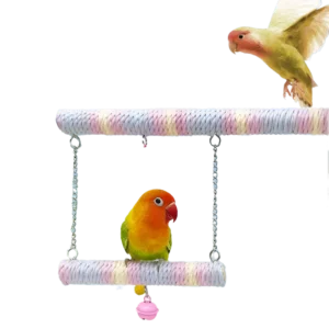 Standing Pole for Parrot Double Layer Cotton Rope Swing Grinding Claw Habitat Bird Climbing Toys Birds Accessories 1pcs