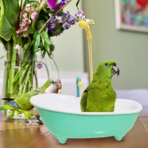 Parrot Automatic Intelligentbath Bird Shower Bathtub Blue Plastic Bathing Tools Clean Feathers, Dissipate Heat, Moisturize Skin