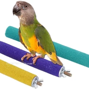 Wood Bird Cage Perch Colorful Parrot Stand Toy Platform Paw Grinding Stick for Parrot Small Medium-Sized Bird Cage Decoration