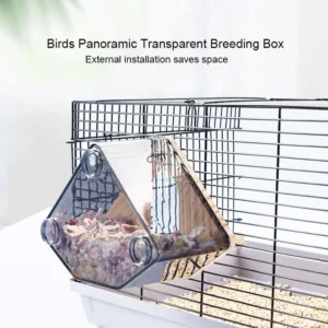 Large Space Transparent Pet Bird Bath Breeding Box Shower External Installation Caged Parrot Bathing Tub for Small Large Birds