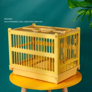 Bird Bathing Cage Easy to Use Bird Carrier Foldable Pet House Parrot Stand Cage for Macaw Lovebirds Small Birds Finches Budgies