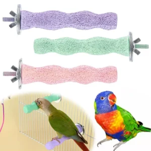 Pet Claw Grinding Stick Bird Cage Perch Stand Stick Parrot Stand Rod Claw Grinding Cleaning Toy Bird Perch Resin Stand 12cm