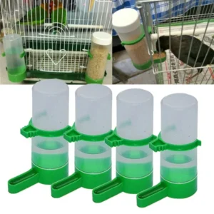 4pcs Bird Feeder Plastic Food Water Feeding Automatic Drinker Parrot Pet Parrot Drinking Cup Bowls Bird Supplies Accessories M/L
