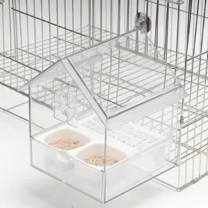 Transparent Bird Feeder & Bath - 2-in-1 Hanging Garden Decor for Finch, Hummingbird Watching on Patio