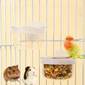 Parrots Feeding Bowl for Cage Detachable Transparent Bowls for Canary Finch Parrot Seed Water Feeder Cage Cup for Small Birds