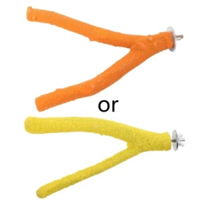 Bird Parrot Perch Stand Toy Bright Colorful Paw Grinding Stick for Nails and Beak Parakeets Cage Accessories 7.9in