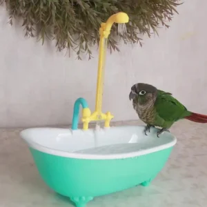 Parrot Automatic IntelligentBath Bird Shower Bathtub Blue Plastic Cute Parakeet Cage AccessoryBird AccessoriesHousehold Supplies