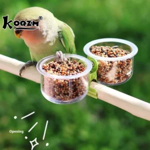 Parrot Food Bowl Feeder Cup With Clip Small Pet Bird Feeder Water Bowl Bird Cage Feeder Pet Feeding Basin Bracket Accessories