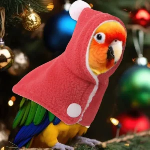 Bird Christmas Hoodie Winter Warm Pet Bird Outfit Clothes Costume Pet Bird Supplies Christmas Parties Small Animals Apparel For