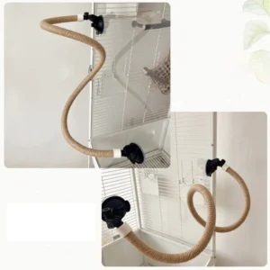 Bird Cage Standing Suction Cup Perch Birdcage Platform Parrots Exercise Stand Bird Supply Grinding Toy Cage Accessories Y5GB