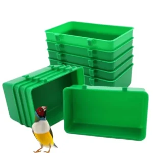 12 Pcs Bird Plastic FeederSeed Food Feeding Cups Plastic Hanging Bowl for Pet Parrot Parakeet Gamefowl Poultry Pigeon Green