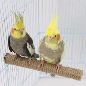 Natural Hemp Rope Bird Perch for Parrots - Handmade Chewable Perch Stand Eco-Friendly Cage Accessory for Parrots Pet Birds Toy