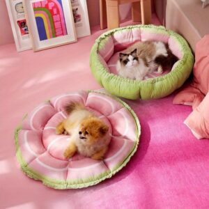 Cat Beds For Indoor Cats - Washable Cute Cat Beds With Versatile Dual-Use Design, Reversible Donut Pet Bed For Puppy And Kitten, 21x21x7 Inches