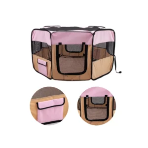 OEM ODM Foldable Pet Dog Playpen Anti Scratch Mesh Soft Oxford Cloth Pet Fence Waterproof Octagonal Dog Playpen