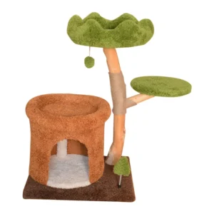 Wholesale Cat Climbing Frame Cat Tree with Solid Wood & Natural Fruit Wood Sisal Column Simple Design  cat Tree Tower