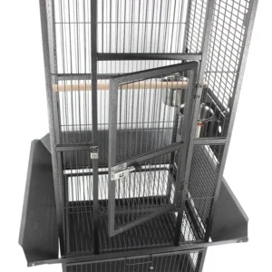 Factory Price Large Parrot Cage with Play Top - Heavy Duty Metal Bird Cage with Rolling Wheels and Feeding Cups