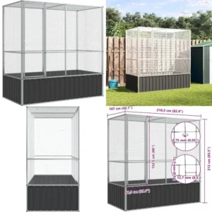 spacious galvanized steel bird cage