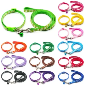 Dog Cat Collar Leash Adjustable Leashes Collar Puppy Outdoor Walking C