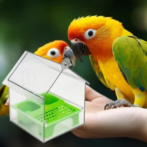 new Bird House Feeder Bird Food Bowl Transparent Bath Tub Water Food Dish for Hummingbird Patio Balcony Fence Garden Pet Lover