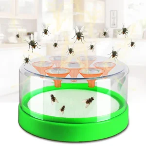 Plastic Reusable Clear Green Catcher Flies Killer House Fly Trap with Attractants Bait for Kitchen Home Garden