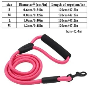 Leashes for Large Small Cat and Dog Pets, 7 Colors 3 Sizes, Nylon Tenacity Running Walk Train Rope