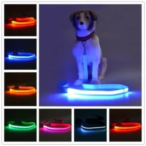 LED Light Up Dog Leash Luminous Rope Lead Leash For Dog Safety Flashing Glowing Dog Collar Harness Electronic Pet Accessories