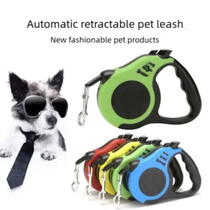 Automatic Retractable Dog Leash Bone Printed Rope Chain Adjustable For Small Medium Large Dogs Safe Durable Pet Walking Supplies