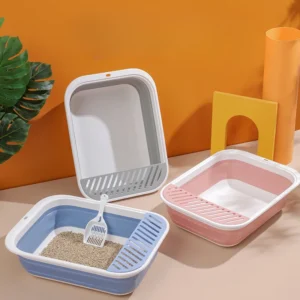 Cat Litter Box Semi-closed Plastic Sand Box for Cats Pet Toilet Anti Splash Small Kitten Feces Tray Cleaning Bath Basin Supplies