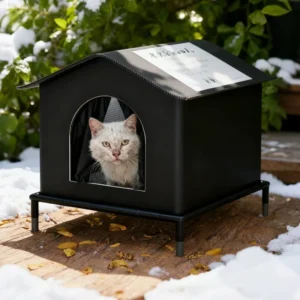Four Seasons Cat House Outdoor Waterproof Pet Shelter for Cold Weather Stray Cats Dogs Thermal Insulated Windproof Design