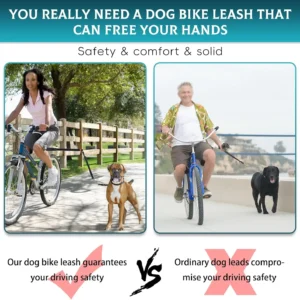 Dog Bicycle Exerciser Leash Hands Free Bicycle Dog Leash Dog Bike Leash Jogging Cycling Bicycle-Cruises Outdoor Safe with Pets