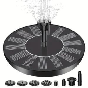 16CM Circular Solar Fountain Outdoor Water Pool Bird Bath Fountain Courtyard Garden Floating Water Feature Fountain Water Pump