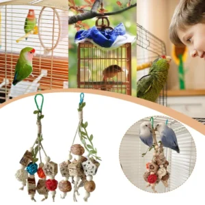 Bite Resistant Parrot Toy Peony Tiger Skin Molar Chewing Articles Colorful String Bird Biting Toy For Cage Decoration New
