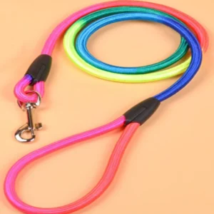 Traction leash pet supplies small and medium-sized dog 1.2m dog walking leash fashionable colorful nylon round leash