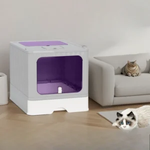 ​​Extra Large Enclosed Cat Litter Box High Sided Anti Splash Tray with Odor Control Sealed Kitty Toilet with Deodorizer Cats​