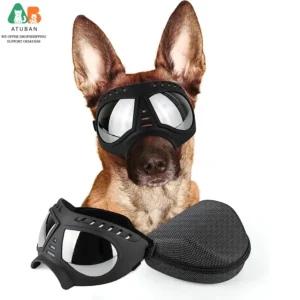 Dog Goggles Large Breed Anti-UV Transparent Dog Sunglasses for Medium-Large Dog Windproof Anti-Dust Antifog Soft Pet Dog Glasses