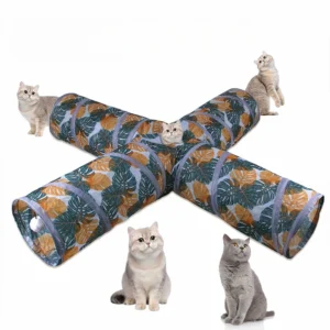 1Pcs Cat Tunnel Pet Supplies S T Pass Play Tunnel Foldable Cat Tunnel Cat Toys Breathable Drill Barrel for Indoor Loud Paper