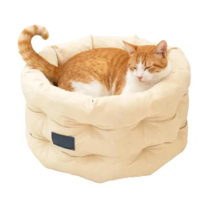 Cat Beds Washable Round Mat With Raised Edge Round Washable Pet Beds For Cats Comfortable For Kitten Christmas Winter Indoor