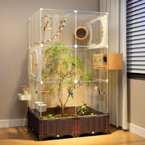 Birdcage Ecological Villa Parrot Exclusive Luxury Villa New Splash proof Large Household Tiger Skin Xuan Feng Peony Cage